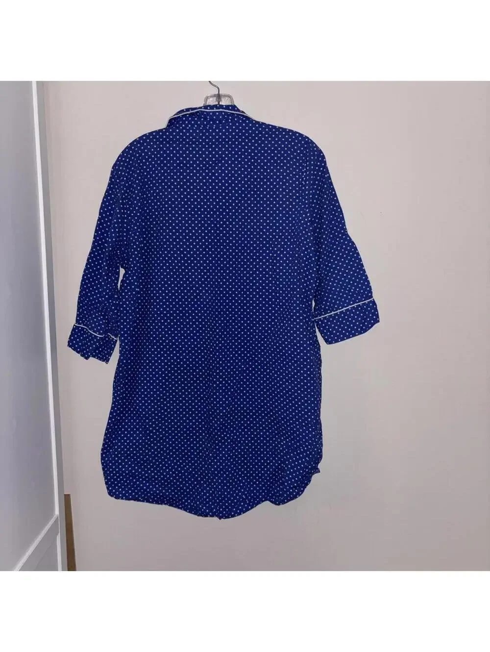 🇺🇸Lauren Ralph Lauren blue and white polkadot pajama top dress sleepwear